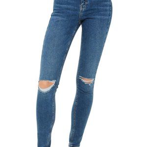 Topshop Jamie high rise blue skinny jeans